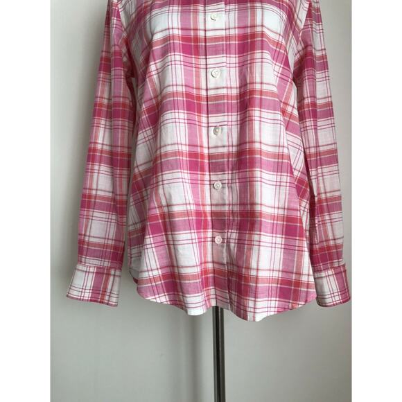 Vineyard Vines Relaxed Fit Plaid Shirt Button Up Blouse Whale Logo Womens Size 4 - Picture 3 of 10